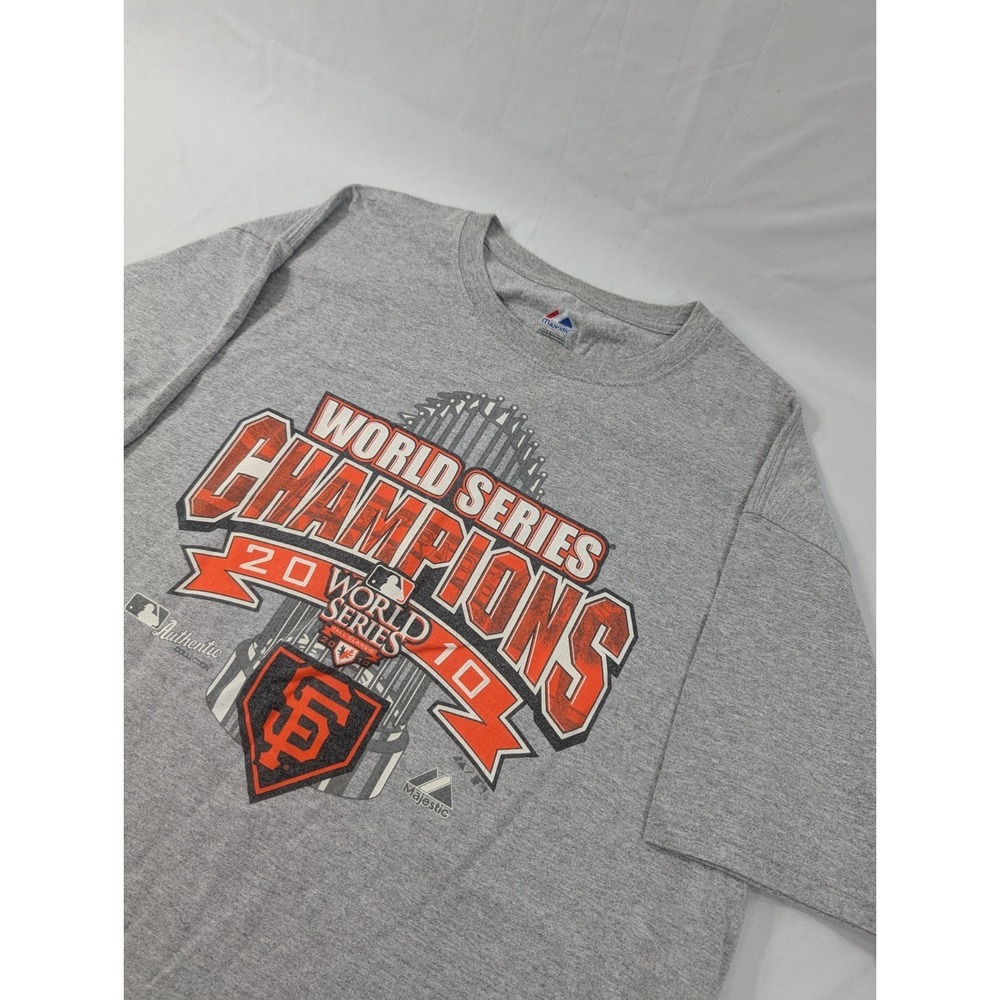 Majestic San Francisco Giants 2010 World Series Champions Gray T-Shirt XL